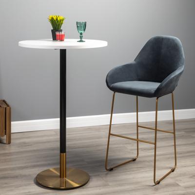Стул барный R-Home Кресло Бар. Kent Diag grey/Линк золото арт. 410219131h_Diaggrey_золото_БАР