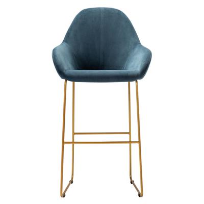 Стул барный R-Home Кресло Бар. Kent Diag blue/Линк золото арт. 410219151h_Diagblue_золото_БАР