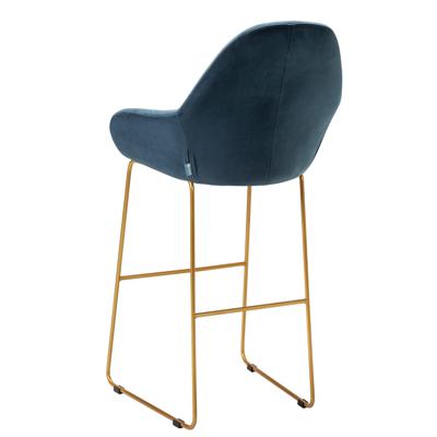 Стул барный R-Home Кресло Бар. Kent Diag blue/Линк золото арт. 410219151h_Diagblue_золото_БАР