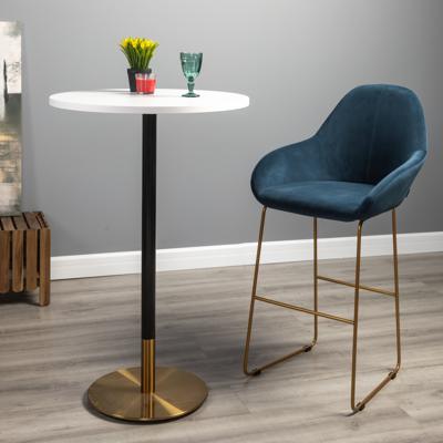 Стул барный R-Home Кресло Бар. Kent Diag blue/Линк золото арт. 410219151h_Diagblue_золото_БАР