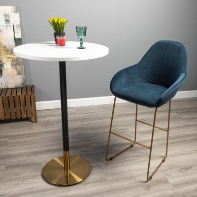 Стул барный R-Home Кресло Бар. Kent Diag blue/Линк золото арт. 410219151h_Diagblue_золото_БАР