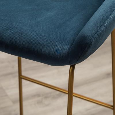 Стул барный R-Home Кресло Бар. Kent Diag blue/Линк золото арт. 410219151h_Diagblue_золото_БАР
