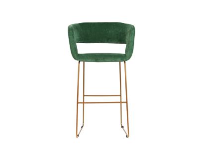 Стул барный R-Home Кресло Бар. Hugs зеленый/Линк золото арт. 410231101h_green_золото_БАР