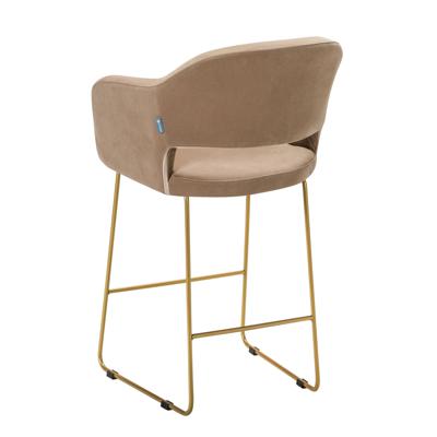 Стул полубарный R-Home Кресло полубар Oscar Diag beige/Линк золото арт. 410118156h_Diagbeige_золото_ПБ