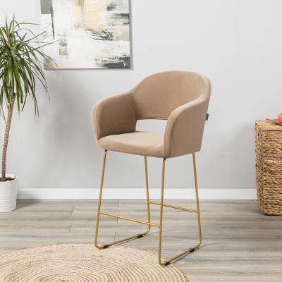 Стул полубарный R-Home Кресло полубар Oscar Diag beige/Линк золото арт. 410118156h_Diagbeige_золото_ПБ