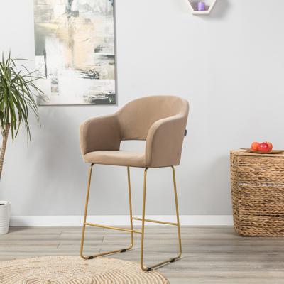 Стул полубарный R-Home Кресло полубар Oscar Diag beige/Линк золото арт. 410118156h_Diagbeige_золото_ПБ