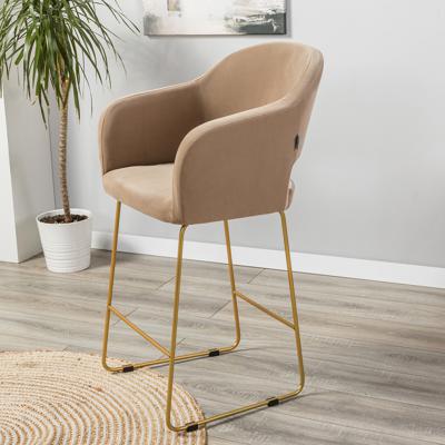 Стул полубарный R-Home Кресло полубар Oscar Diag beige/Линк золото арт. 410118156h_Diagbeige_золото_ПБ