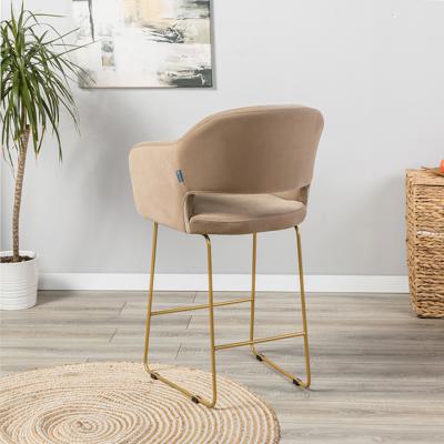 Стул полубарный R-Home Кресло полубар Oscar Diag beige/Линк золото арт. 410118156h_Diagbeige_золото_ПБ