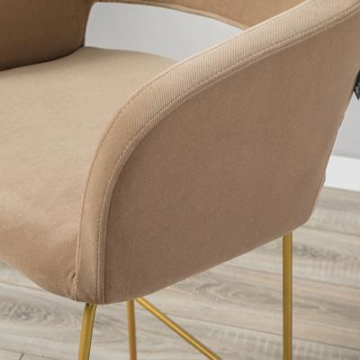Стул полубарный R-Home Кресло полубар Oscar Diag beige/Линк золото арт. 410118156h_Diagbeige_золото_ПБ