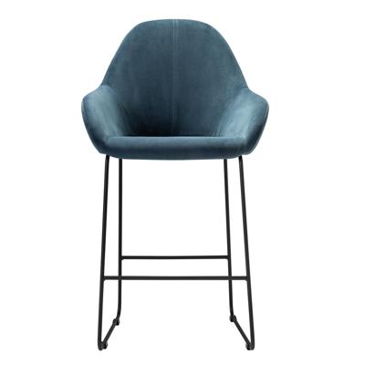 Стул полубарный R-Home Кресло полубар Kent Diag blue/Линк арт. 410119155h_Diagblue_черн_ПБ