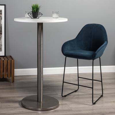 Стул полубарный R-Home Кресло полубар Kent Diag blue/Линк арт. 410119155h_Diagblue_черн_ПБ