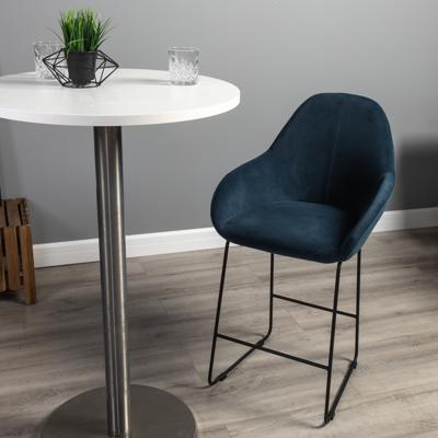 Стул полубарный R-Home Кресло полубар Kent Diag blue/Линк арт. 410119155h_Diagblue_черн_ПБ