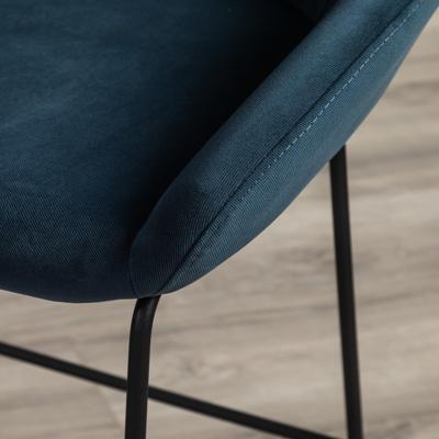 Стул полубарный R-Home Кресло полубар Kent Diag blue/Линк арт. 410119155h_Diagblue_черн_ПБ