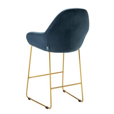 Стул полубарный R-Home Кресло полубар Kent Diag blue/Линк золото арт. 410119156h_Diagblue_золото_ПБ
