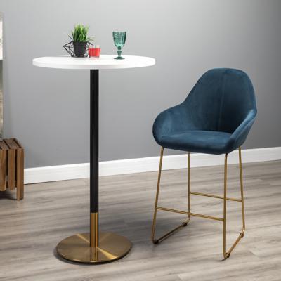 Стул полубарный R-Home Кресло полубар Kent Diag blue/Линк золото арт. 410119156h_Diagblue_золото_ПБ