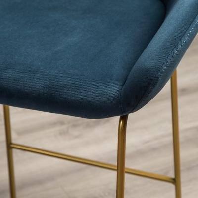 Стул полубарный R-Home Кресло полубар Kent Diag blue/Линк золото арт. 410119156h_Diagblue_золото_ПБ