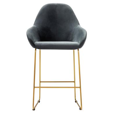 Стул полубарный R-Home Кресло полубар Kent Diag grey/Линк золото арт. 410119146h_Diaggrey_золото_ПБ