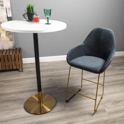 Стул полубарный R-Home Кресло полубар Kent Diag grey/Линк золото арт. 410119146h_Diaggrey_золото_ПБ