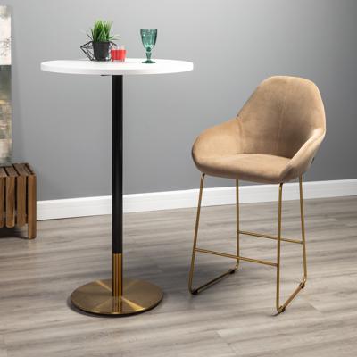 Стул полубарный R-Home Кресло полубар Kent Diag beige/Линк золото арт. 410119136h_Diagbeige_золото_ПБ