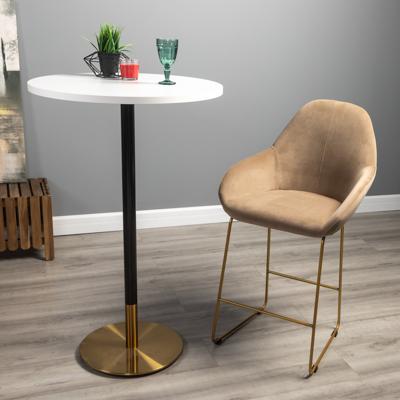 Стул полубарный R-Home Кресло полубар Kent Diag beige/Линк золото арт. 410119136h_Diagbeige_золото_ПБ