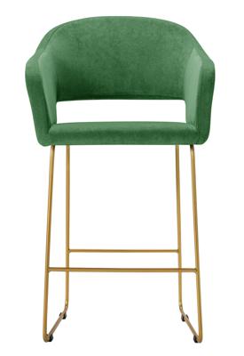 Стул полубарный R-Home Кресло полубар Oscar зеленый/Линк золото арт. 410118106h_green_золото_ПБ