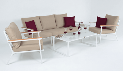 Лаунж зона IDEAL PATIO Лаунж зона ФЕСТА бежевая с трехместным диваном арт. FST.1022003
