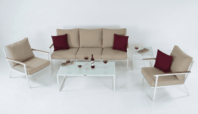 Лаунж зона IDEAL PATIO Лаунж зона ФЕСТА бежевая с трехместным диваном арт. FST.1022003