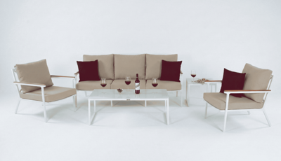 Лаунж зона IDEAL PATIO Лаунж зона ФЕСТА бежевая с трехместным диваном арт. FST.1022003