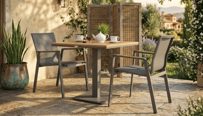 Стол IDEAL PATIO Стол обеденный МИРРА алюминий, поливуд 80х80 см (1 ножка) арт. MRR.2110508