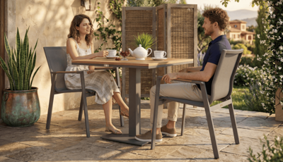 Стол IDEAL PATIO Стол обеденный МИРРА алюминий, поливуд 80х80 см (1 ножка) арт. MRR.2110508