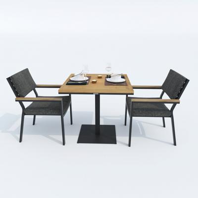 Стол IDEAL PATIO Стол обеденный ТЕЛЛА алюминий, тик 80x80 см (1 ножка) арт. TLL.2110108