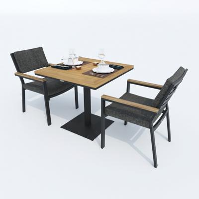 Стол IDEAL PATIO Стол обеденный ТЕЛЛА алюминий, тик 80x80 см (1 ножка) арт. TLL.2110108