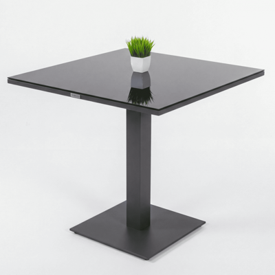 Стол IDEAL PATIO Стол обеденный КАНА алюминий, стекло 80x80 см (1 ножка) арт. CAN.2110208