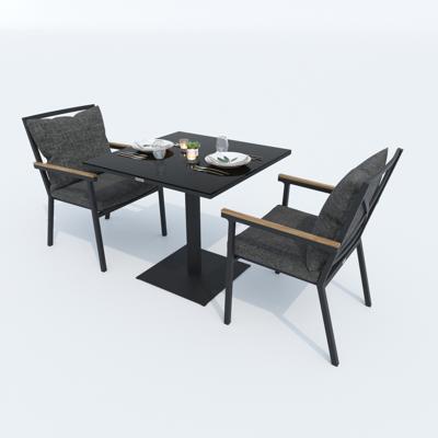 Стол IDEAL PATIO Стол обеденный КАНА алюминий, стекло 80x80 см (1 ножка) арт. CAN.2110208