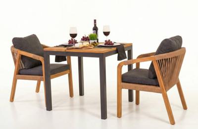 Стол IDEAL PATIO Стол обеденный ТЕЛЛА алюминий, тик 80x80 см (4 ножки) арт. TLL.2110108a