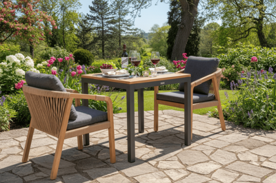 Стол IDEAL PATIO Стол обеденный ТЕЛЛА алюминий, тик 80x80 см (4 ножки) арт. TLL.2110108a