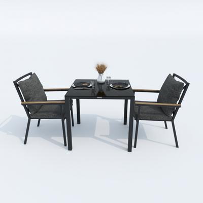 Стол IDEAL PATIO Стол обеденный КАНА алюминий, стекло 80x80 см (4 ножки) арт. CAN.2110208a