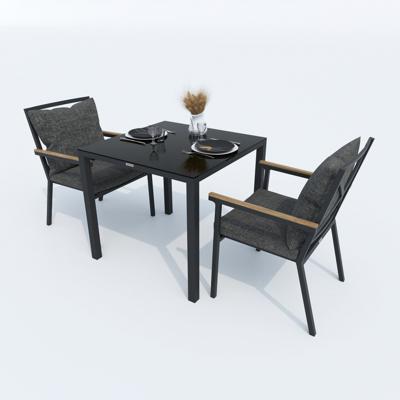 Стол IDEAL PATIO Стол обеденный КАНА алюминий, стекло 80x80 см (4 ножки) арт. CAN.2110208a