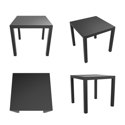 Стол IDEAL PATIO Стол обеденный КАНА алюминий, стекло 80x80 см (4 ножки) арт. CAN.2110208a