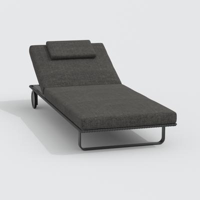 Мебель IDEAL PATIO Шезлонг КОСТА С на колесах, каркас карбон, матрас маренго (с подушкой) арт. CST.3017001