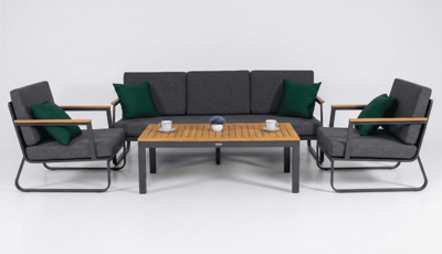 Лаунж зона IDEAL PATIO Лаунж зона ЭСТИВО T с трехместным диваном - маренго арт. EST.1017003T