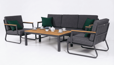 Лаунж зона IDEAL PATIO Лаунж зона ЭСТИВО T с трехместным диваном - маренго арт. EST.1017003T