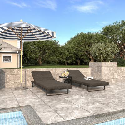 Мебель IDEAL PATIO Шезлонг КОСТА на колесах маренго - каркас карбон арт. CST.3017000