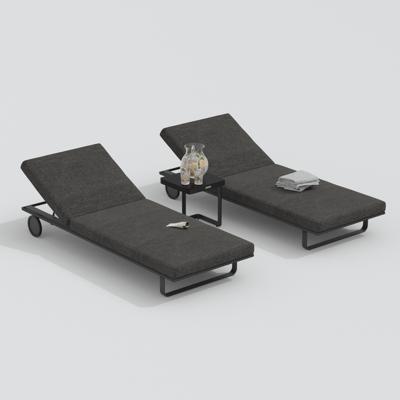Мебель IDEAL PATIO Шезлонг КОСТА на колесах маренго - каркас карбон арт. CST.3017000