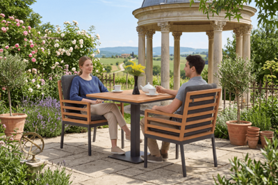Стол IDEAL PATIO Стол обеденный ЭГМОНТ из тика 80x80 арт. EGM.2110108