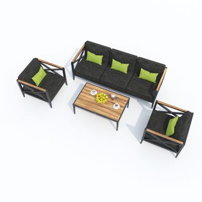 Лаунж зона IDEAL PATIO Лаунж зона ВЕРИТА темно-серая (маренго) - каркас карбон - столик тик арт. VRT.1017003T