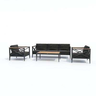 Лаунж зона IDEAL PATIO Лаунж зона ВЕРИТА темно-серая (маренго) - каркас карбон - столик тик арт. VRT.1017003T
