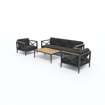 Лаунж зона IDEAL PATIO Лаунж зона ВЕРИТА темно-серая (маренго) - каркас карбон - столик тик арт. VRT.1017003T