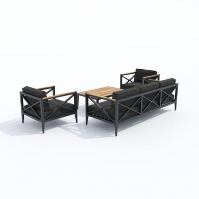 Лаунж зона IDEAL PATIO Лаунж зона ВЕРИТА темно-серая (маренго) - каркас карбон - столик тик арт. VRT.1017003T