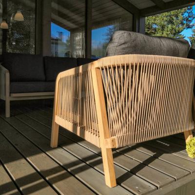 Лаунж зона IDEAL PATIO Лаунж зона ЛЕОНОРЕН с трехместным диваном и плетеным роупом арт. LEO.1037003